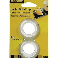 Ruban adhsif double-face Scotch 665 transparent 12 mm x 6,3 m - 2 bobines-1001 Online