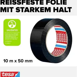 Ruban adhésif toil é Extra Power 56348-00001-05 noir 10 m x 50 mm^Tesa Outlet