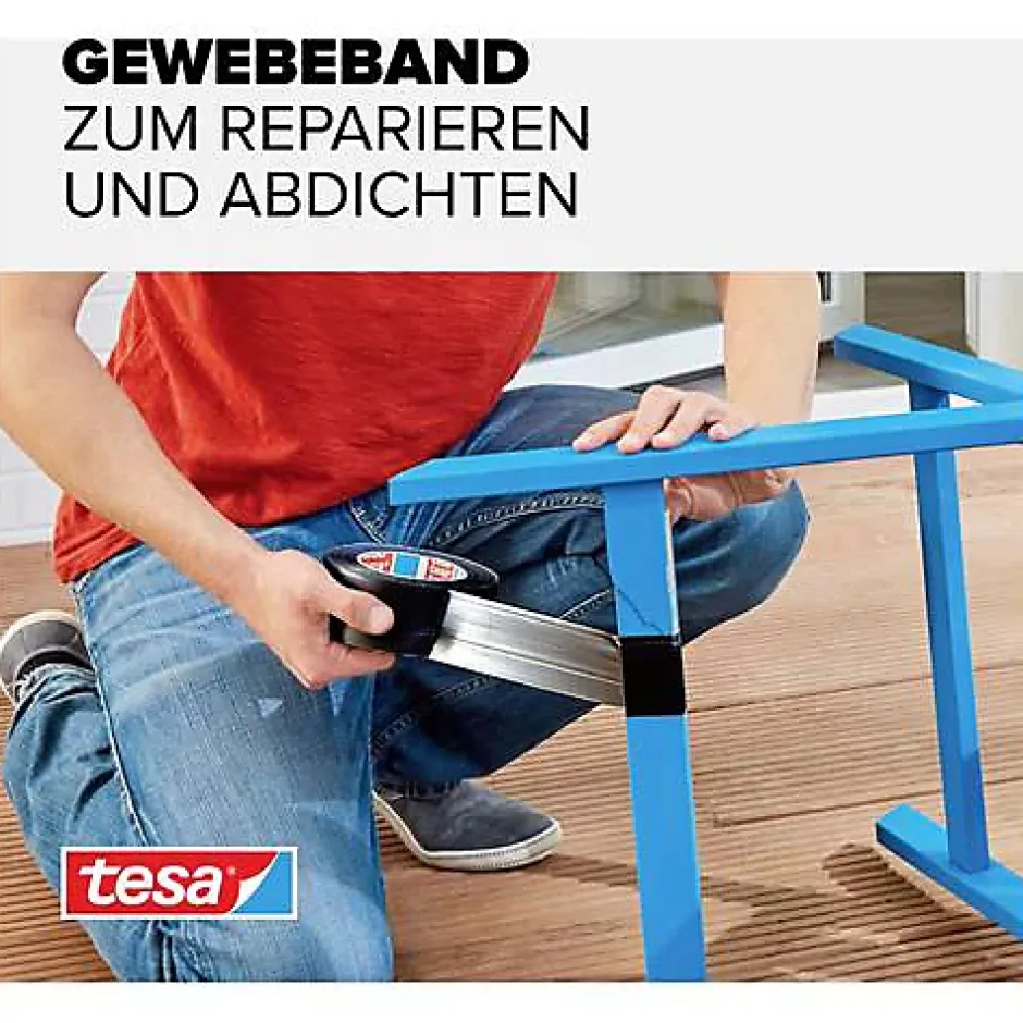 Ruban adhésif toil é Extra Power 56348-00001-05 noir 10 m x 50 mm^Tesa Outlet