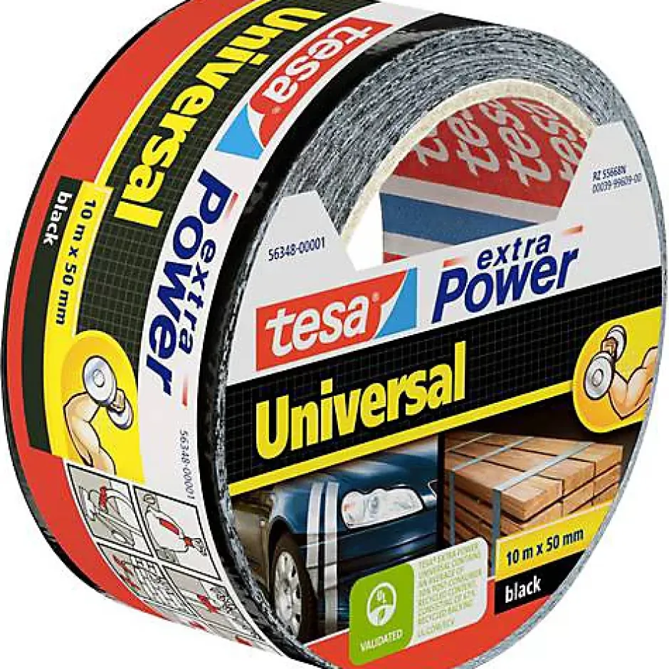Ruban adhésif toil é Extra Power 56348-00001-05 noir 10 m x 50 mm^Tesa Outlet