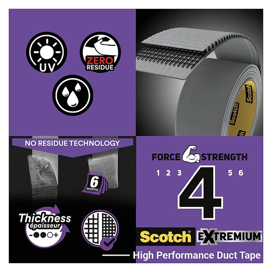 Ruban adhésif toile de réparation Extremium 18 x 48 mm gris^Scotch Outlet