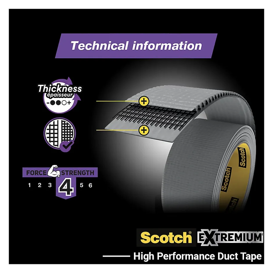 Ruban adhésif toile de réparation Extremium 18 x 48 mm gris^Scotch Outlet