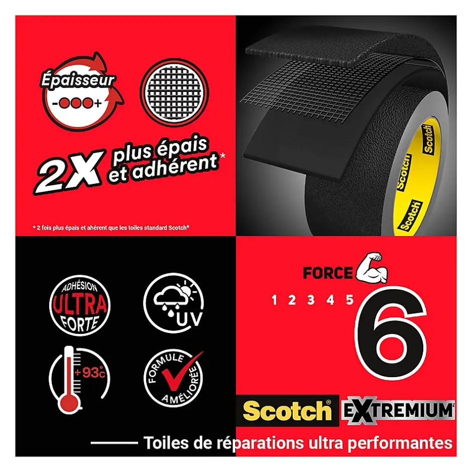 Ruban adhésif toile de réparation Extremium 25 x 48 mm noir-Scotch Hot