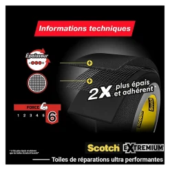 Ruban adhésif toile de réparation Extremium 25 x 48 mm noir-Scotch Hot