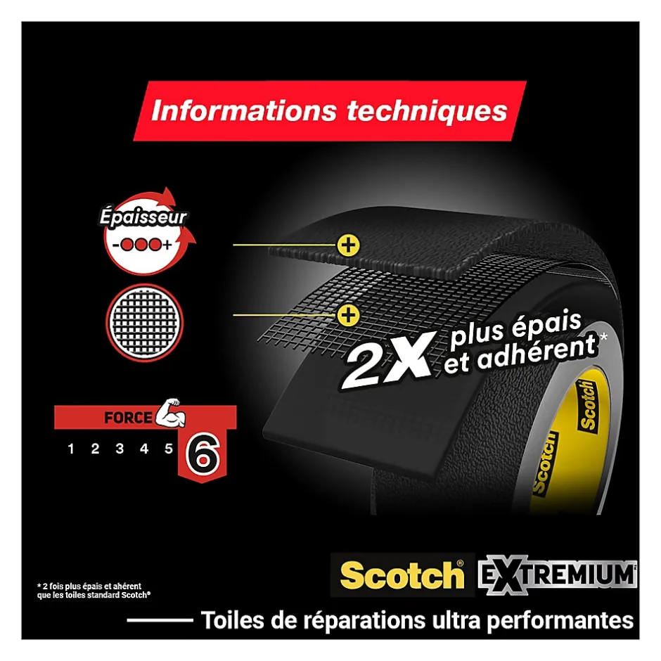 Ruban adhésif toile de réparation Extremium 25 x 48 mm noir-Scotch Hot