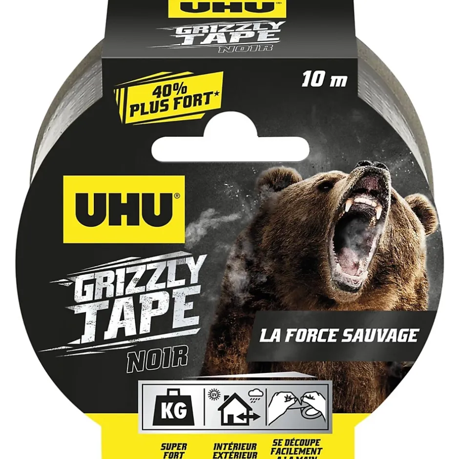 Ruban adhésif Grizzly tape noir 10m^UHU Discount