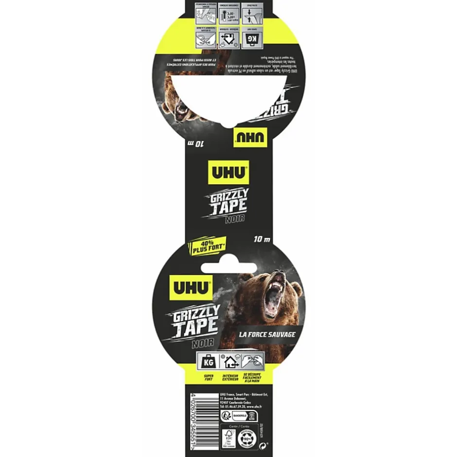 Ruban adhésif Grizzly tape noir 10m^UHU Discount