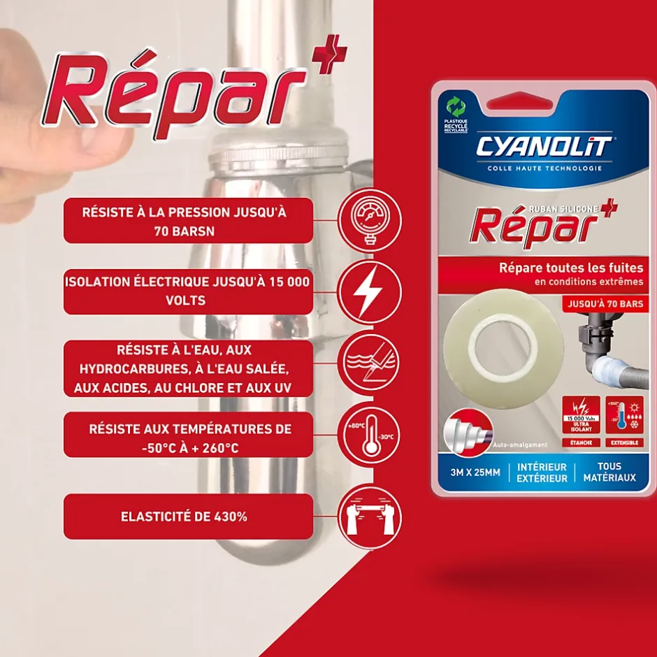 Ruban auto-amalgamant silicone Repar+-Cyanolit Best