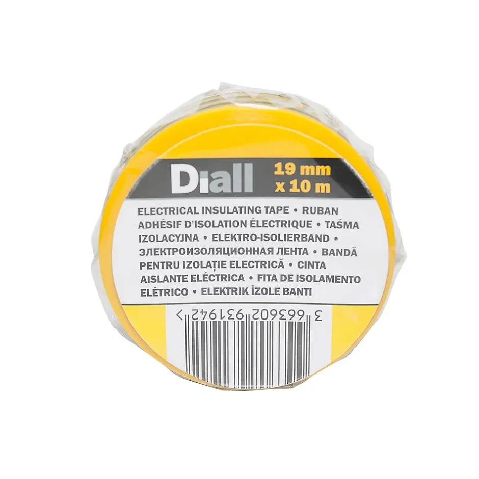Ruban d'isolation électrique 19 mm x 10 m vert et jaune-Diall Discount