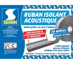Ruban Isolant Acoustique , 30 m x 45 mm-Semin New