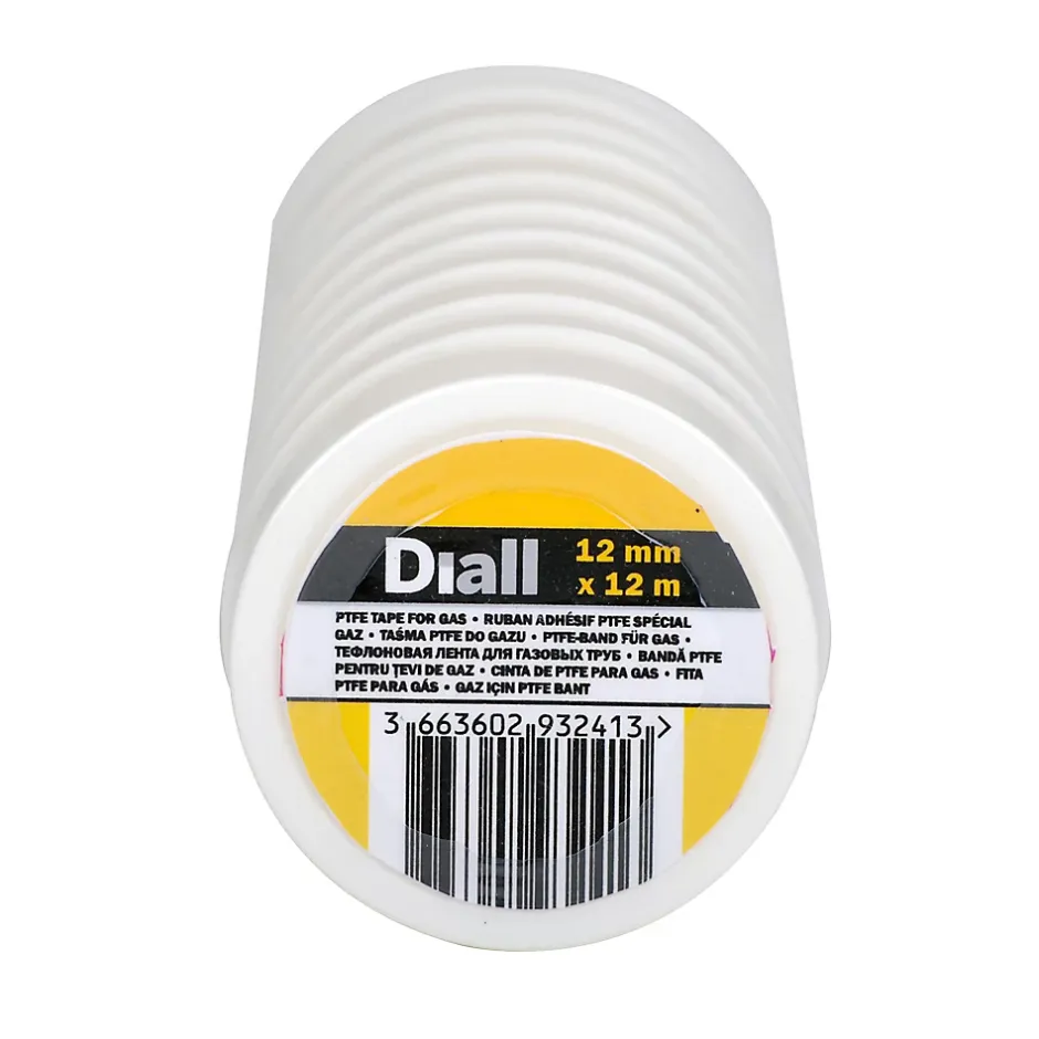 Ruban PTFE 12 mm x 12 m x 0,076 mm, 10 pièces^Diall