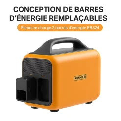 HE600 + 2 Energy Bar 324 - Station Modulaire 600 W 648 Wh avec Hot-Swap-Runhood Hot