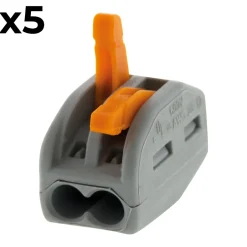 Sachet de 5 bornes 2 entrées série 222 -^Wago Hot