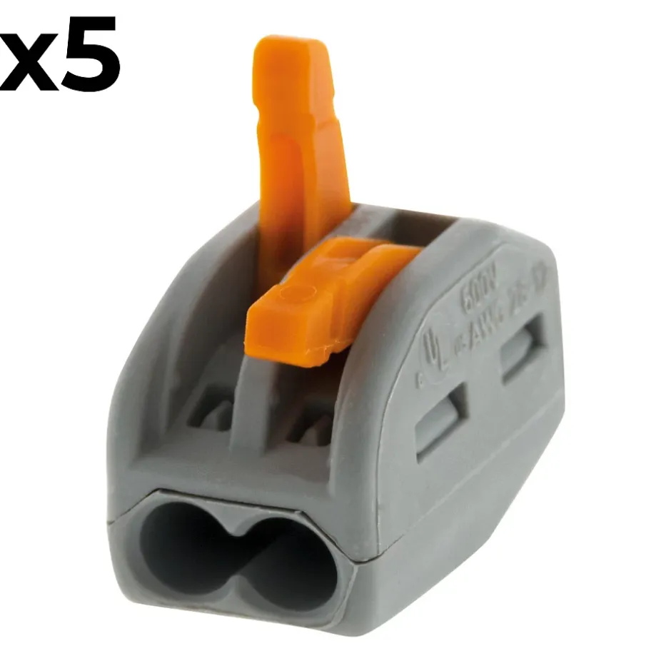 Sachet de 5 bornes 2 entrées série 222 -^Wago Hot