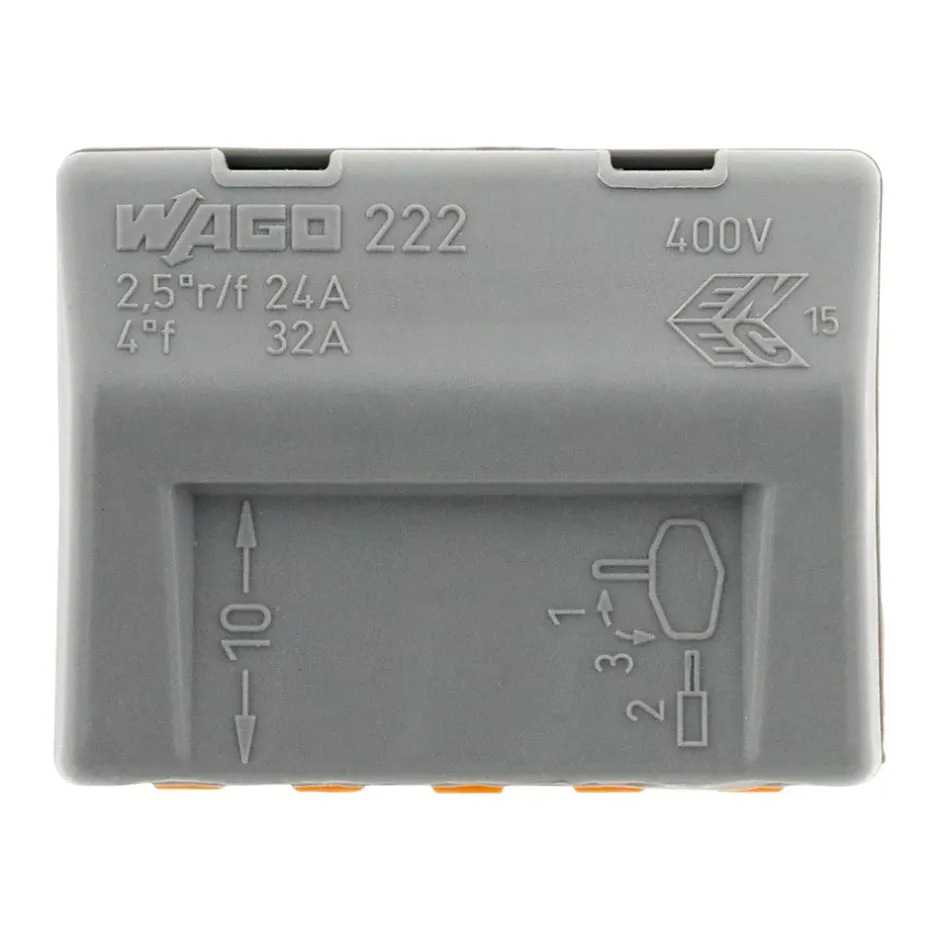 Sachet de 5 bornes 5 entrées série 222 -^Wago Discount