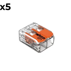 Sachet de 5 bornes 2 entrées S221 --Wago Sale
