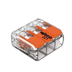 Sachet de 10 bornes 3 entrées série 221 -^Wago