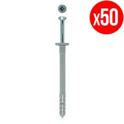 Sachet De 50 Chevilles À Frapper N-f Avec Clou En Acier Électrozingué-Fischer Clearance