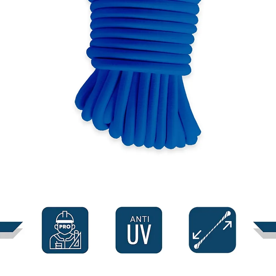 Sandow élastique Bleu 30 mètres - Qualité PRO 9SW - Tendeur pour bâche de diamètre 9 mm-Tecplast New