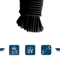 Sandow élastique Noir 40 mètres - Qualité PRO 9SW - Tendeur pour bâche de diamètre 9 mm-Tecplast Online