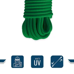 Sandow élastique Vert 15 mètres - Qualité PRO 9SW - Tendeur pour bâche de diamètre 9 mm-Tecplast Sale