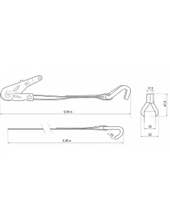 Sangle de serrage, 6m, à cliquet, crochets JJ, bleu -^Thirard Best
