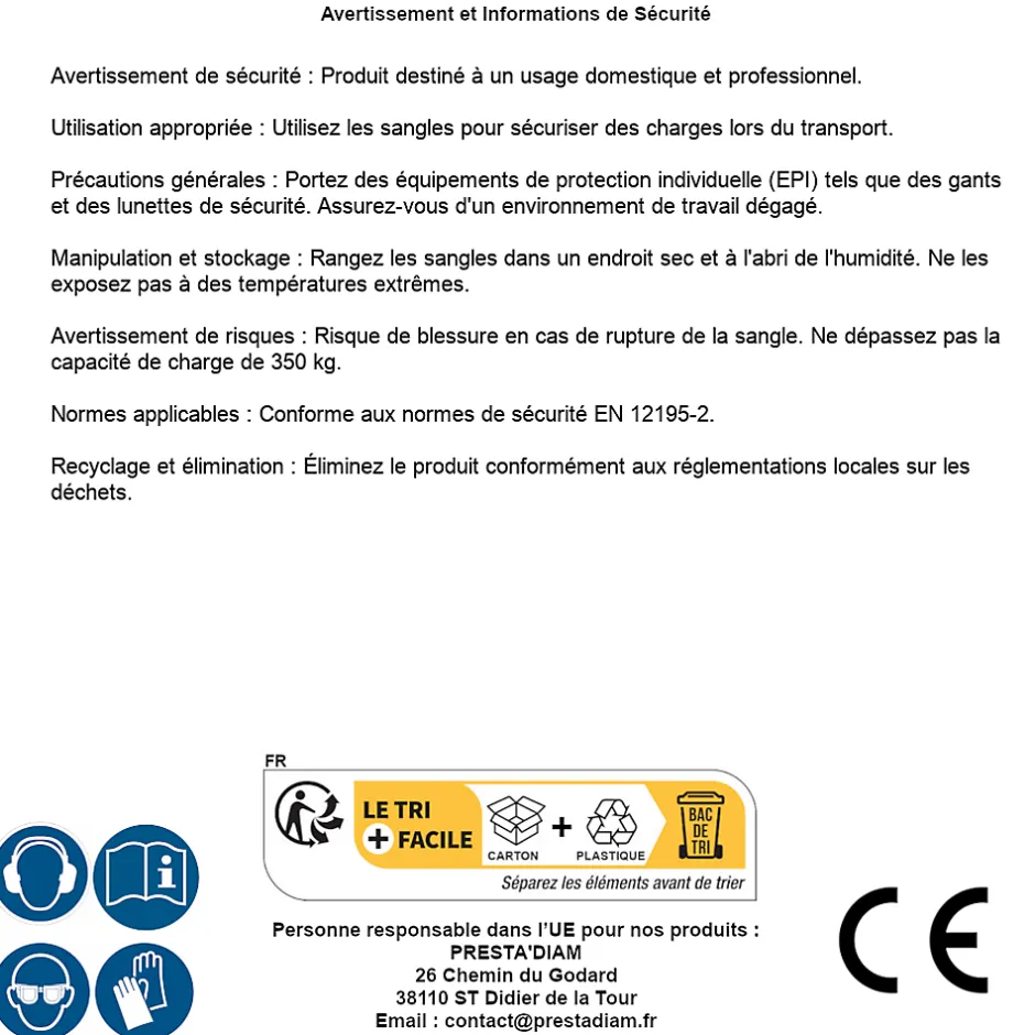 Sangles d'Arrimage à Cliquet 4 m x 25 mm - Lot de 4 - Rupture à 700 kg - Sécurisez Vos Charges --Silverline Online