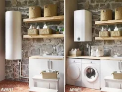 Chauffe-eau électrique connecté GUELMA 120L blanc - compact, installation verticale^Sauter Outlet