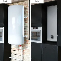 Chauffe-eau électrique plat connecté GUELMA 65L blanc - multiposition^Sauter New