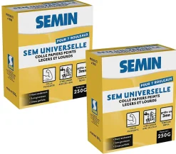 Sem-Universelle, Colle en Poudre pour Papiers Peints Légers et Lourds, Intérieur, Boite 250 g (lot de 2)-Semin New