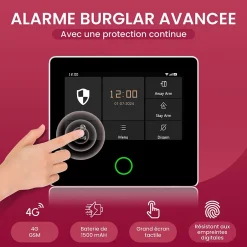 , Systeme Alarme Maison sans Fil GSM 4G, WLAN avec écran Tactile et Batterie 1500 mAh. Alexa, Application Android et iOS^Seqrell Best