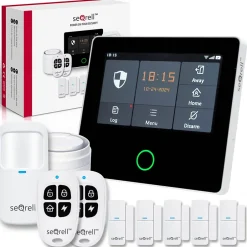 , Systeme Alarme Maison sans Fil GSM 4G, WLAN avec écran Tactile et Batterie 1500 mAh. Alexa, Application Android et iOS^Seqrell Best