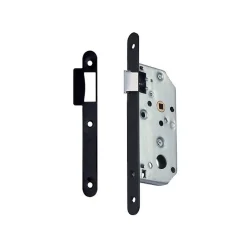 Serrure à larder D452 Bec de cane axe 50mm bout rond finition noir avec gâche - - 16093000^Vachette Hot