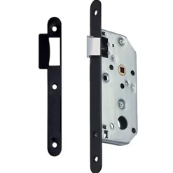 Serrure à larder D452 Bec de cane axe 50mm bout rond finition noir avec gâche - - 16093000^Vachette Hot