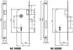 Serrure à larder MULTIBAT à pêne dormant et demi tour axe 50mm T/NO bout rond sans gâche réversible - - 240000-02-1J^Jpm Best