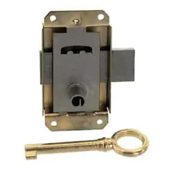 Serrure à patte axe 15 l. 30 mm x H. 50 mm x ep. 10 mm acier laitonné-Diall Discount