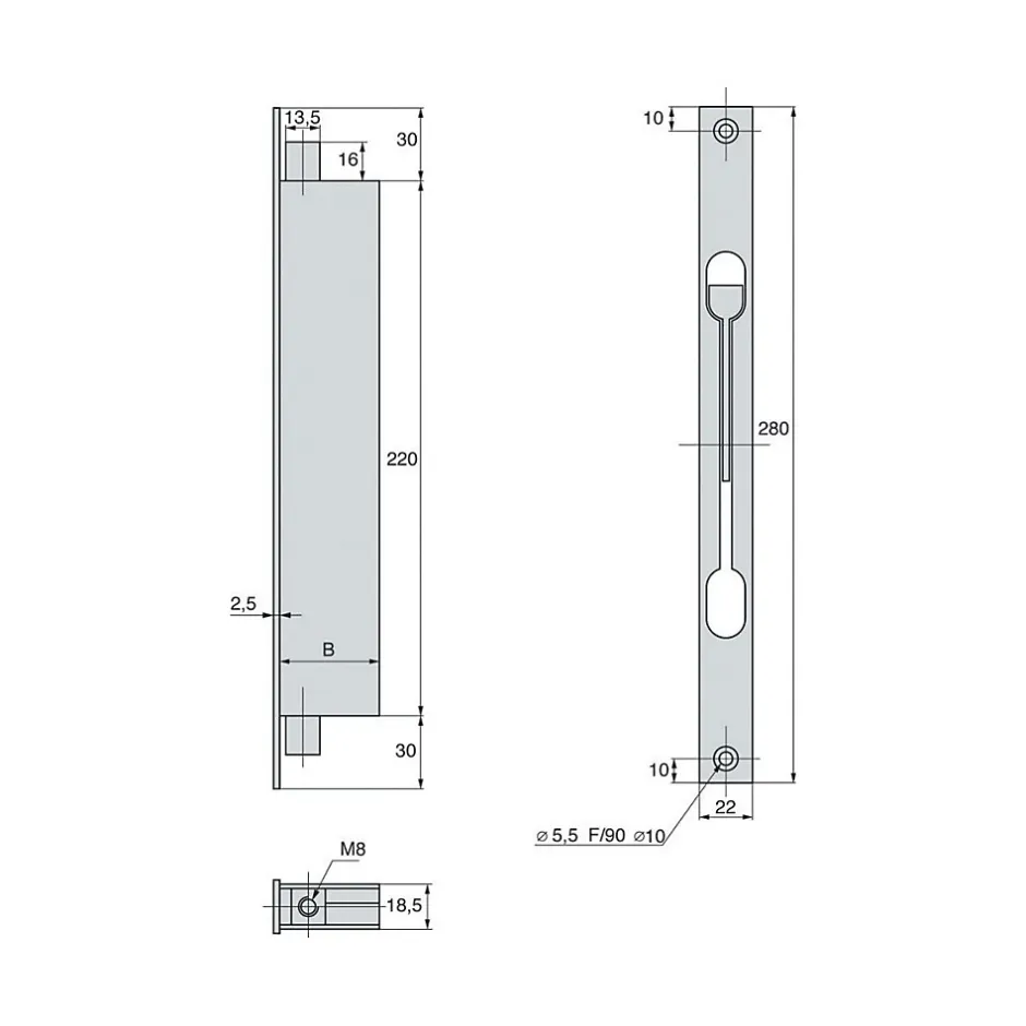 Serrure 2 points à levier 41mm Variaxe - STREMLER - 1223.41.0^Stremler Assa Abloy Outlet