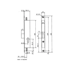 Serrure 3 points coffre 37x40 axe tringles 22mm - - F137404000-Metalux Sale