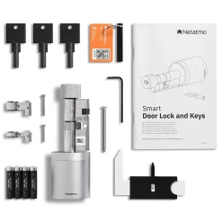 Serrure connectée gris l.5cm x H.14,6cm x P.13,3cm-Netatmo Discount