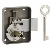 Serrure de meuble Paris pour porte d'ameublement, gauche, axe 35mm, 60x70mm, gris, 1 clé --Thirard Outlet