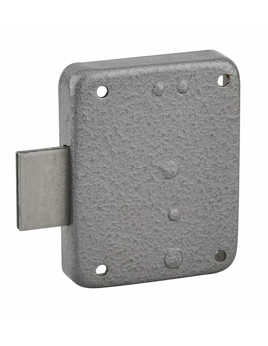 Serrure de meuble Paris pour porte d'ameublement, gauche, axe 35mm, 60x70mm, gris, 1 clé --Thirard Outlet