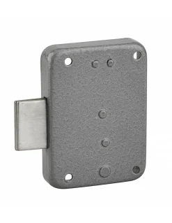 Serrure de meuble Paris pour porte d'ameublement, gauche, axe 30mm, 55x70mm, gris, 1 clé --Thirard Discount