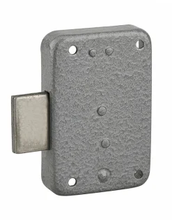 Serrure de meuble Paris pour porte d'ameublement, gauche, axe 25mm, 50x70mm, gris, 1 clé --Thirard Hot
