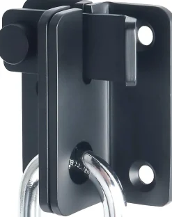 Serrure de porte coulissante, cadenas, loquet, serrure de porte, acier inoxydable, finition noir mat-Deko New