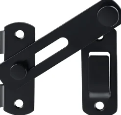 Serrure de porte coulissante, verrou de volet, verrou de porte avec vis, acier inoxydable, finition noir mat^Deko Online