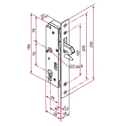Serrure encastré GK portail coulissant axe 40mm - - GK401202-Tirard Clearance