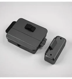 Serrure éléctrique 12V réversible en applique cylindre exterieur et bouton intérieur DOM-Autres Sale