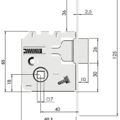 Serrure monopoint à larder petit coffre à bec de cane 40mm bout carré droite - - 255000-01-1X^Jpm Discount