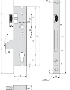 Serrure monopoint pêne dormant à bascule et demi-tour 41mm - STREMLER - 2360.41.0^Stremler Assa Abloy Hot