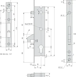 Serrure monopoint pêne crochet à bascule 45mm - STREMLER - 2562.45.0-Stremler Assa Abloy New
